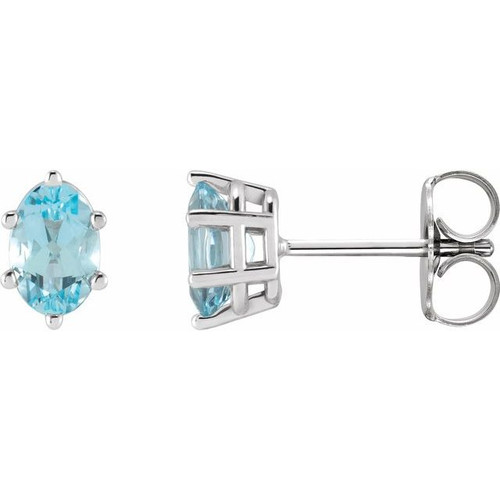 Sterling Silver Natural Sky Blue Topaz Earrings