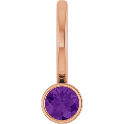 14K Rose Natural Amethyst Charm/Pendant