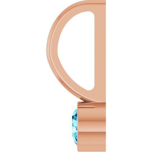 14K Rose Natural Aquamarine Charm/Pendant