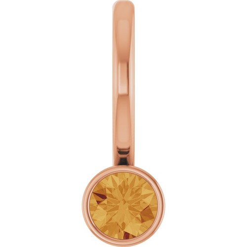 14K Rose Natural Citrine Charm/Pendant