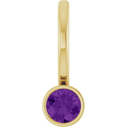 14K Yellow Natural Amethyst Charm/Pendant