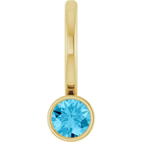 14K Yellow Natural Aquamarine Charm/Pendant