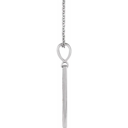 Sterling Silver .0075 CT Natural Diamond XO Bar 16-18" Necklace