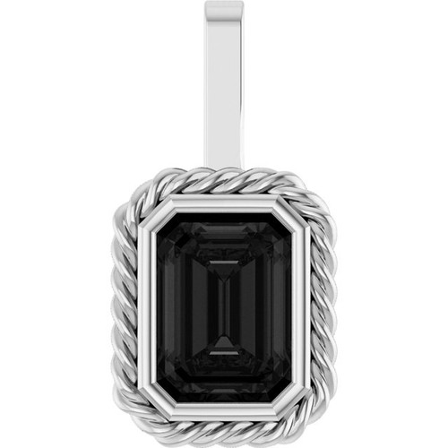 Sterling Silver Natural Black Onyx Men's Pendant