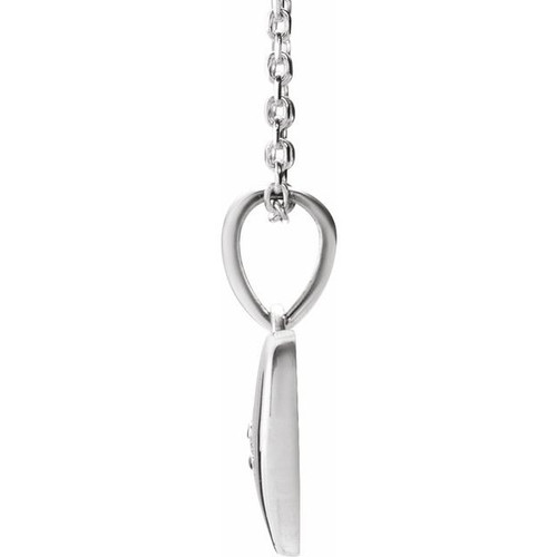 Sterling Silver .015 CT Natural Diamond Heart 16-18" Necklace