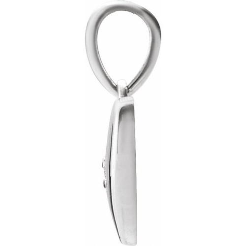 Sterling Silver .015 CT Natural Diamond Heart Pendant