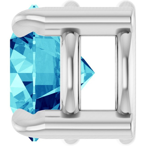 Sterling Silver 5 mm Natural Blue Zircon Pendant