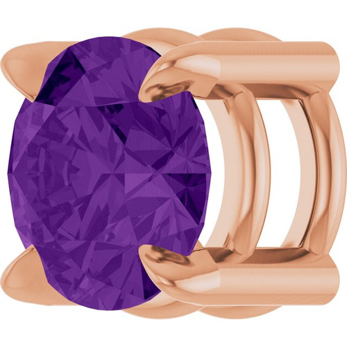 14K Rose 5 mm Natural Amethyst Pendant