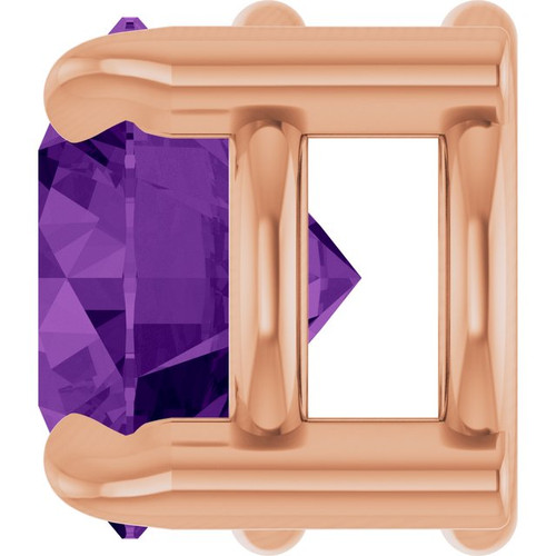 14K Rose 5 mm Natural Amethyst Pendant