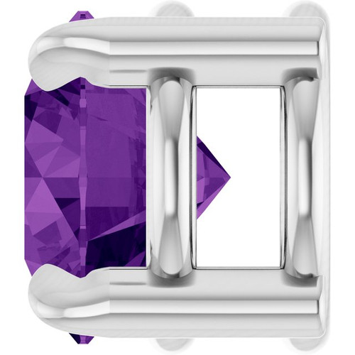 14K White 5 mm Natural Amethyst Pendant