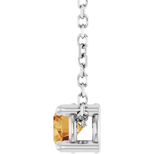 Sterling Silver 4 mm Natural Citrine 16-18" Necklace