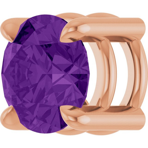 14K Rose 5.5 mm Natural Amethyst Pendant