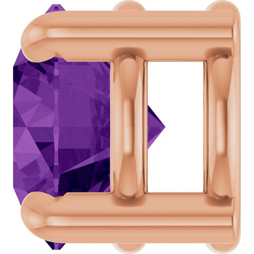 14K Rose 5.5 mm Natural Amethyst Pendant
