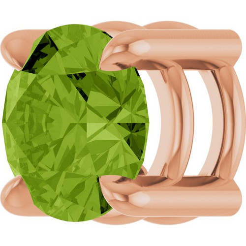 14K Rose 5.5 mm Natural Peridot Pendant