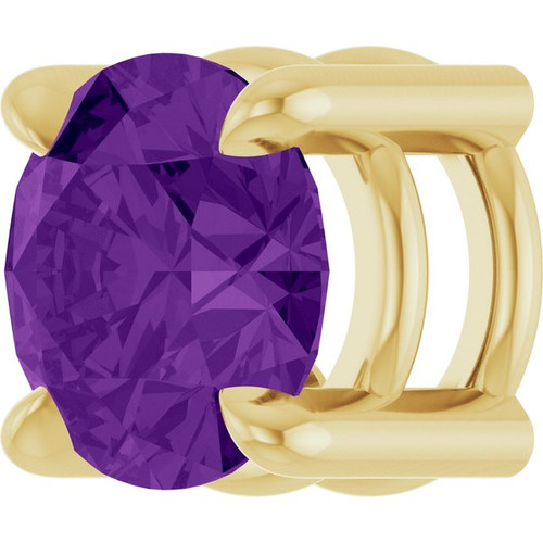 14K Yellow 5.5 mm Natural Amethyst Pendant