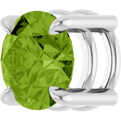 Sterling Silver 7 mm Natural Peridot Pendant