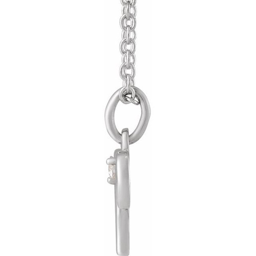 Sterling Silver .015 CT Natural Diamond Aries Zodiac 16-18" Necklace