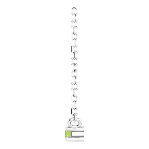 Sterling Silver Natural Peridot Bar 16" Necklace