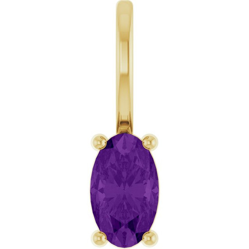 14K Yellow 5x3 mm Natural Amethyst Charm/Pendant