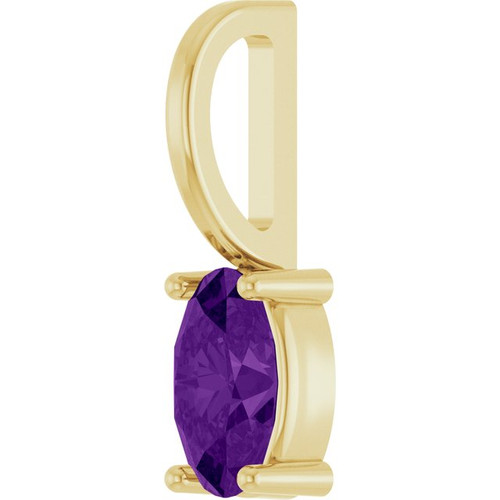 14K Yellow 5x3 mm Natural Amethyst Charm/Pendant