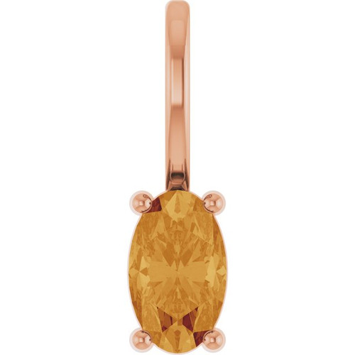 14K Rose 5x3 mm Natural Citrine Charm/Pendant
