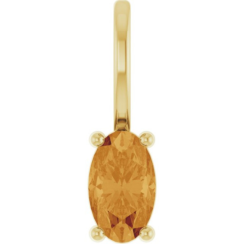 14K Yellow 5x3 mm Natural Citrine Charm/Pendant