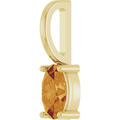 14K Yellow 5x3 mm Natural Citrine Charm/Pendant