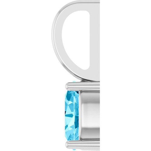 Sterling Silver 5x3 mm Natural Aquamarine Charm/Pendant