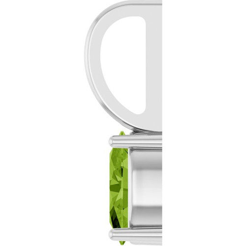 14K White 6x4 mm Natural Peridot Charm/Pendant
