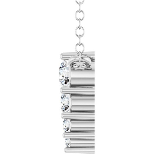 Sterling Silver 1/8 CTW Lab-Grown Diamond Graduated 18" Necklace