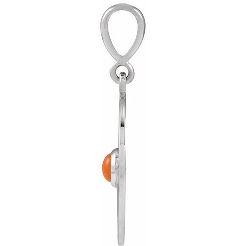 Sterling Silver Natural Pink Coral Starburst Pendant