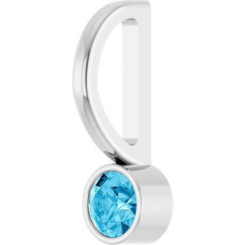 Platinum Natural Aquamarine Charm/Pendant