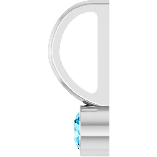 Platinum Natural Aquamarine Charm/Pendant