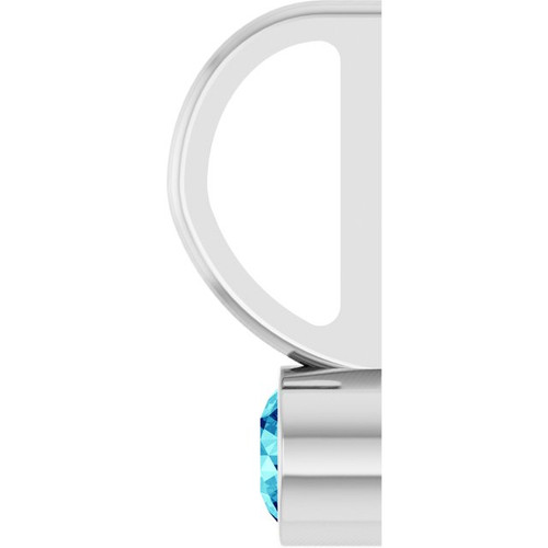 Platinum Natural Blue Zircon Charm/Pendant