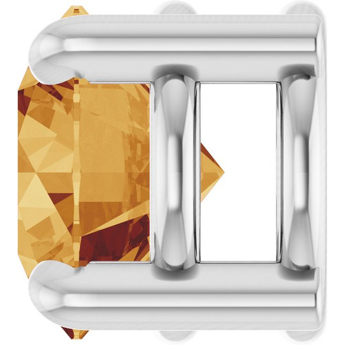 14K White 5.5 mm Natural Citrine Pendant