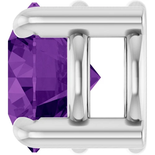 14 Karat White Gold 5.5 mm Natural Amethyst Pendant