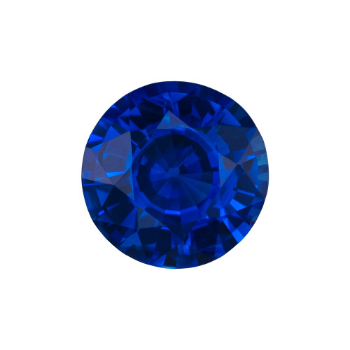 1.23 Carat Fine Blue Sapphire Ring Gem, Round Cut,  6.5 mm