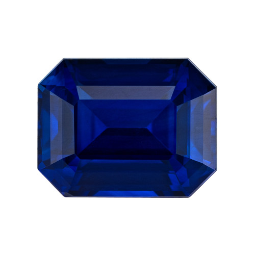 3.16 Carat Pretty Vivid Blue Sapphire Gemstone, Octagon Cut, 9.05 x 7.02 x 4.9 mm, GIA Cert