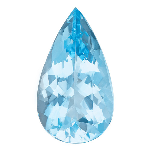 3.87 Carat Vivid Blue Aquamarine Loose Gemstone, Pear Shape 15.5 x 8.8 mm Size