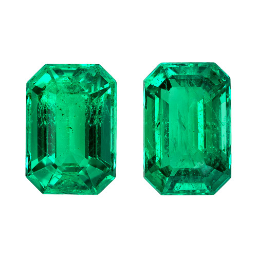 1.18 Carat Vivid Green Emerald Loose Gemstone, Octagon Shape, 6.1 x 4.1 mm Size