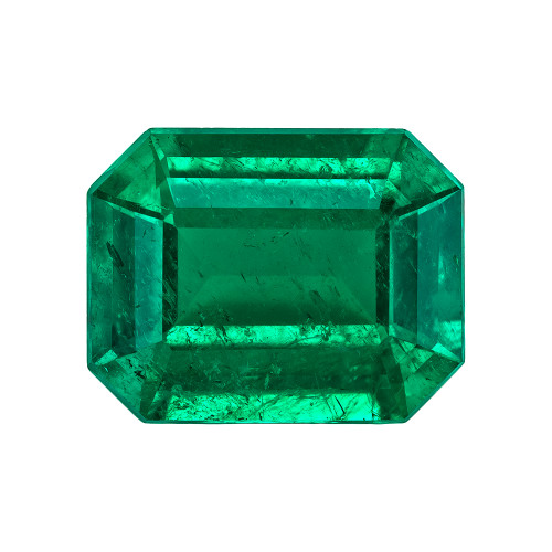 1.78 Carat Vivid Green Emerald Loose Gemstone, Octagon Shape, 8.83 x 6.9 x 4.1 mm Size