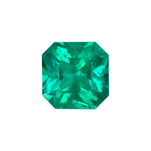 0.49 Carat Vivid Green Emerald Loose Gemstone, Radiant Shape 4.9 x 4.9 mm Size
