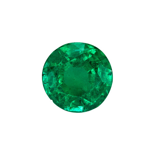 0.5 Carat Vivid Green Emerald Loose Gemstone, Round Shape 5 x 5 mm Size