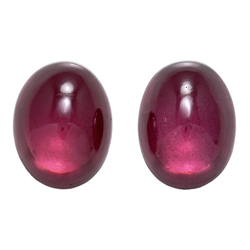 3.87 Red Rhodolite Cabochon 8 x 6 mm
