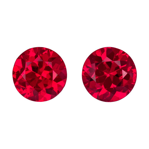 0.57 Carat Vivid Red Ruby Loose Gemstone, Round Shape 3.9 x 3.9 mm Size