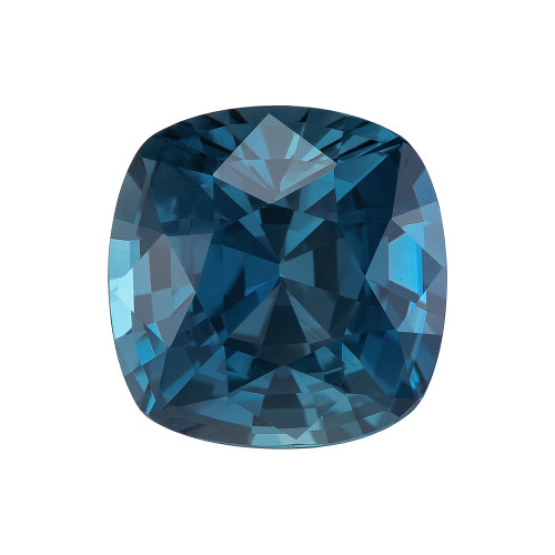 2.71 Carat Vivid Blue Green Sapphire Loose Gemstone, Cushion Shape 7.8 x 7.7 mm Size