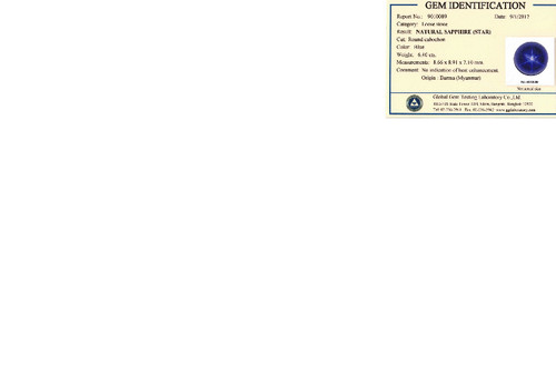 6.40 Carat Blue Sapphire Loose Gemstone, Round Shape 8.66 x 8.91 x 7.1 mm Size