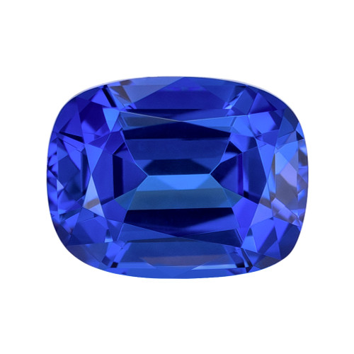 2.93 Carat Vivid Blue Purple Tanzanite Loose Gemstone, Cushion Shape 9.4 x 7.3 mm Size