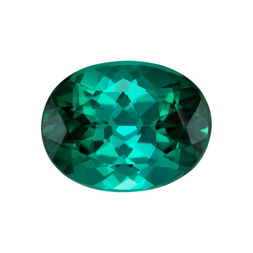 1.6 Carat Vivid Blue Green Tourmaline Loose Gemstone, Oval Shape 8.5 x 6.5 mm Size