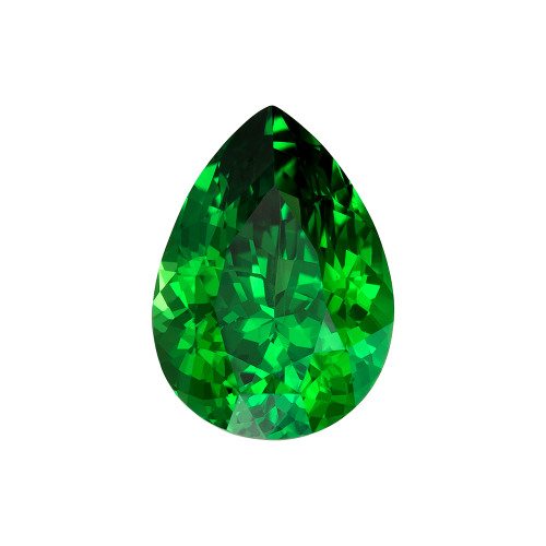 1.19 Carat Vivid Green Gemstone Loose Gemstone, Pear Shape 7.7 x 5.5 mm Size